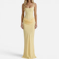 Maxi Dress Corset Style Sleeveless Square Neck
