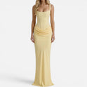 Maxi Dress Corset Style Sleeveless Square Neck