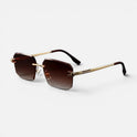 Gradient Lens Rimless Square Metal Sunglasses
