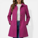 Women's Coat – Fitted, Button, Pockets