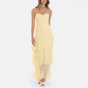Elegant Spaghetti Strap Tiered Maxi Wedding Dress