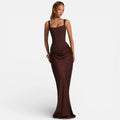 Square Neck Wedding Maxi Dress