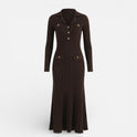 Women's Long Sleeve Ribbed Knit Maxi Dress