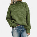 Women's High Neck Cable Knit Sweater