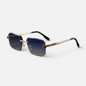 Gradient Lens Rimless Square Metal Sunglasses
