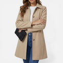 Women's Coat – Fitted, Button, Pockets