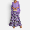 Layered Round Neck Sheer Sleeve Maxi Dress