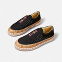 Women's Perforated Slip-On Sneakers with Elastic Strap
