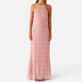 Maxi Dress Halter Neck Sleeveless Textured