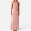 Maxi Dress Halter Neck Sleeveless Textured