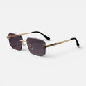 Gradient Lens Rimless Square Metal Sunglasses