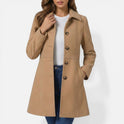 Women's Coat – Fitted, Button, Pockets
