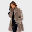 Women's Wool Mid-Length Coat with Shawl Collar
