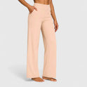 Women's High-Waisted Straight-Leg Pants with Pockets