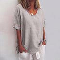 Women's Relaxed Fit Short Sleeve Scoop Neck Top