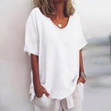 Women's Relaxed Fit Short Sleeve Scoop Neck Top