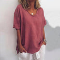 Women's Relaxed Fit Short Sleeve Scoop Neck Top