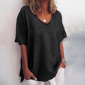 Women's Relaxed Fit Short Sleeve Scoop Neck Top