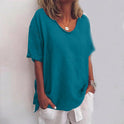 Women's Relaxed Fit Short Sleeve Scoop Neck Top