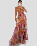 Printed Cut Out Maxi Dress