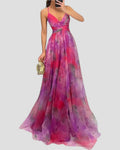 Printed Cut Out Maxi Dress