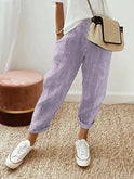 Women's Relaxed Fit Striped Pants with Pockets