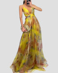 Printed Cut Out Maxi Dress